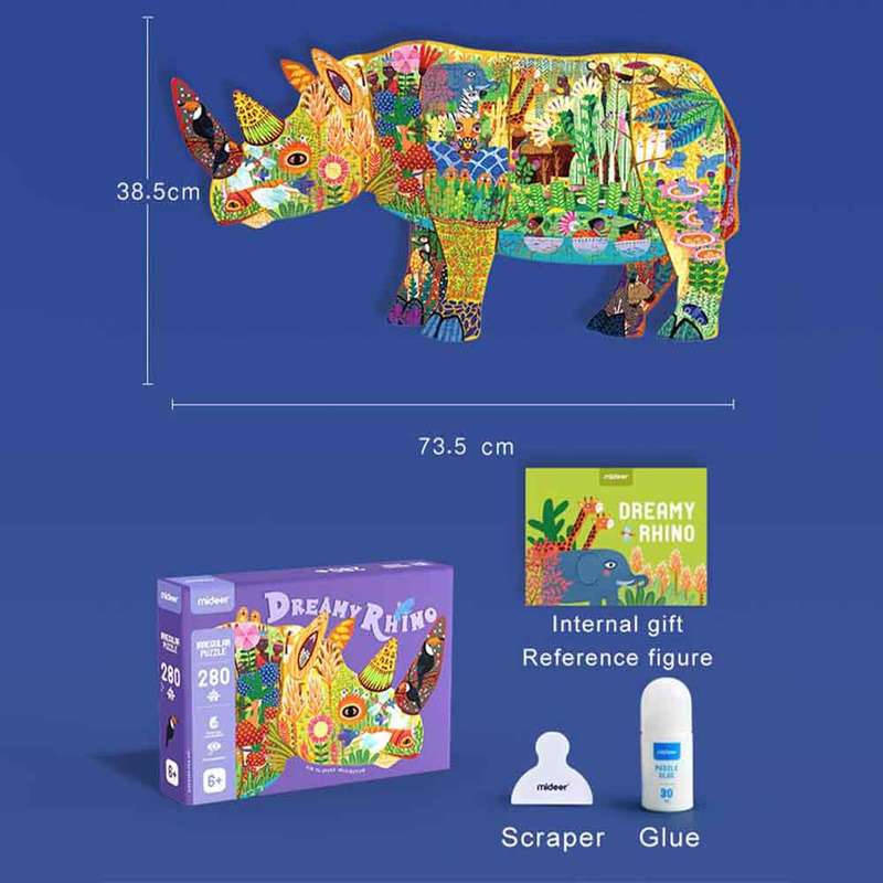 Mideer - Large Animal Shaped Puzzle Dream Rhinoceros