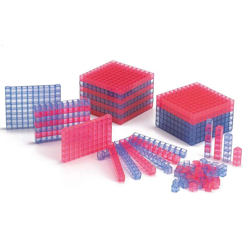 EDX Education - Base Ten - Plastic Connecting Set - Transparent - 145pcs