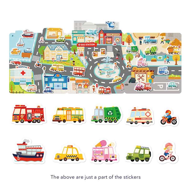 Mideer - Reusable Jelly Sticker Set The Bustling Traffic