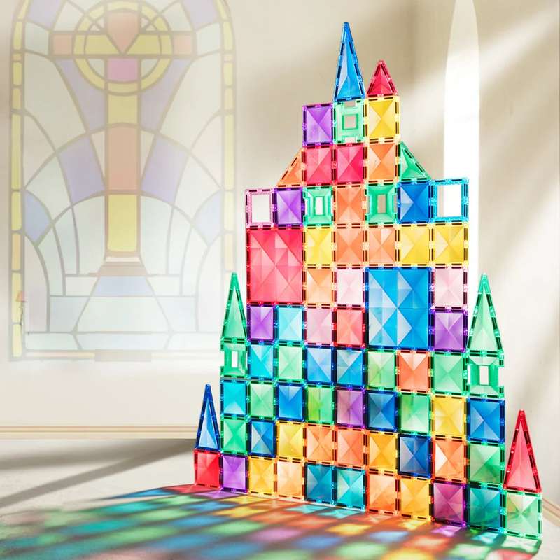 Mideer - Colourful Magnetic Tiles - 100pcs