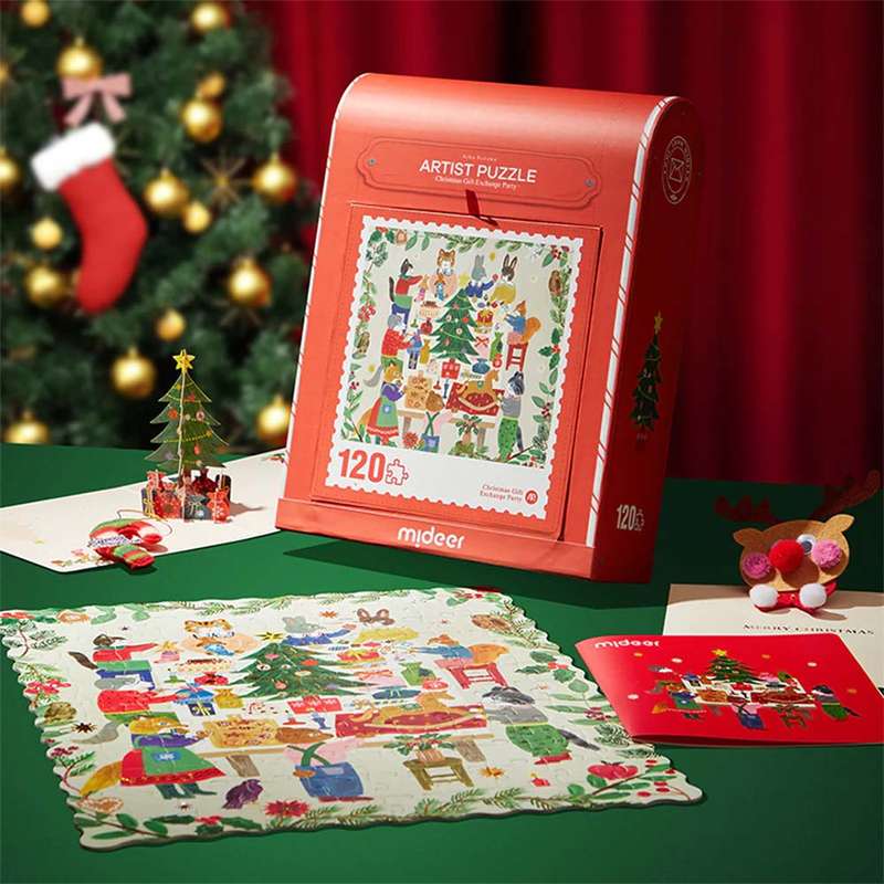 Mideer - Christmas Gift Box - 120 Piece Puzzle