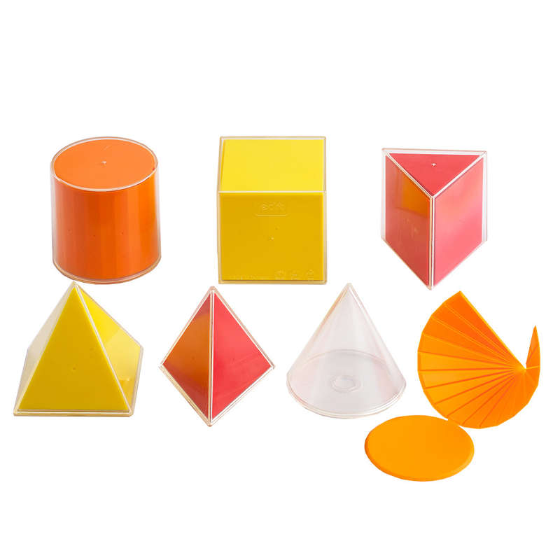 EDX Education - Geometric Solids - 8cm with Folding Nets - 6 Shapes - 12pcs