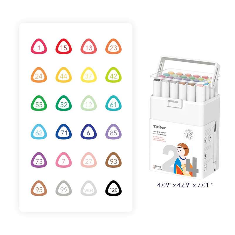Mideer - Dual Tip Marker - 24 Colours