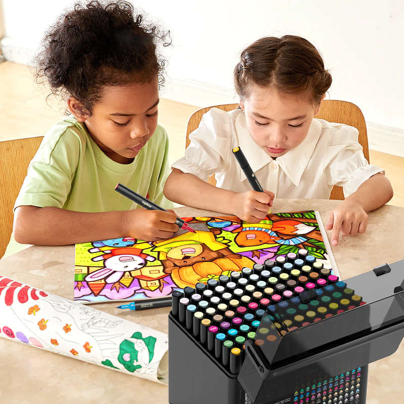 Mideer - Let's Paint - Dual Tip Oily Marker - 80 Colours With Bag