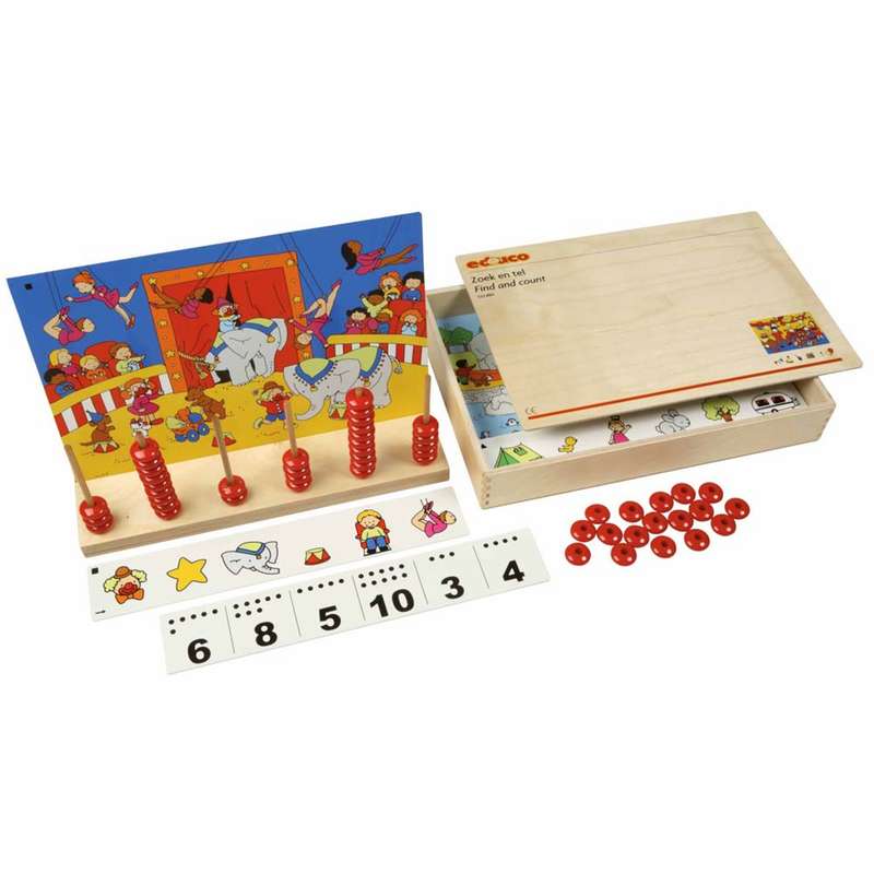 Educo - Game - Find and Count - 112pcs Wooden Box