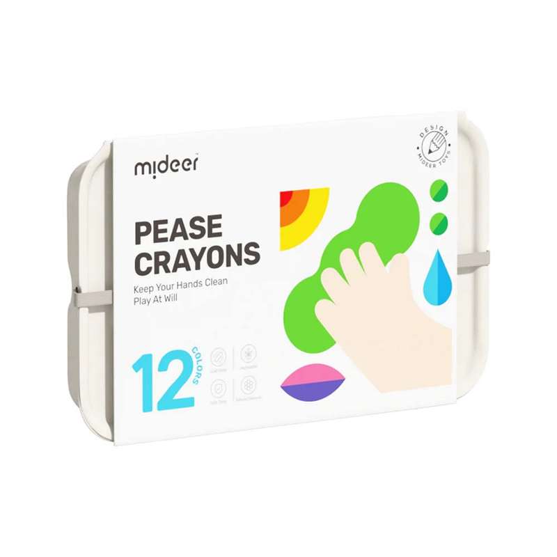 Mideer - Pea Beeswax Crayons - 12 Colours
