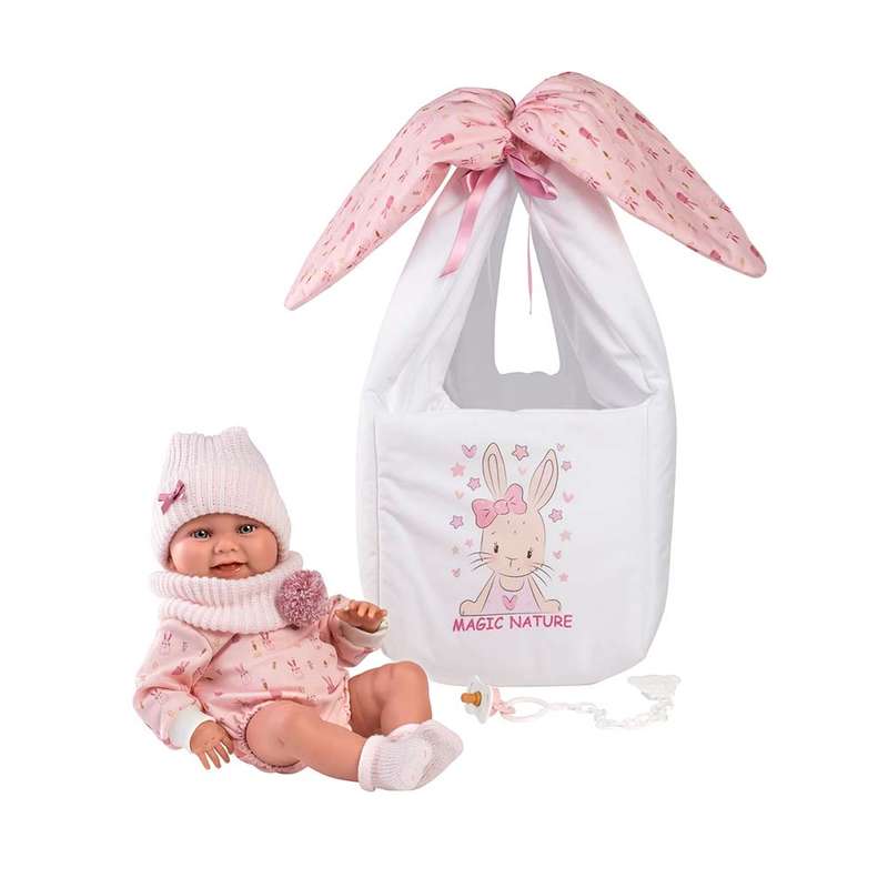 Llorens - Baby Girl Doll with Clothing & Accessories: Nica with Newborn Baby Carrier - 40cm
