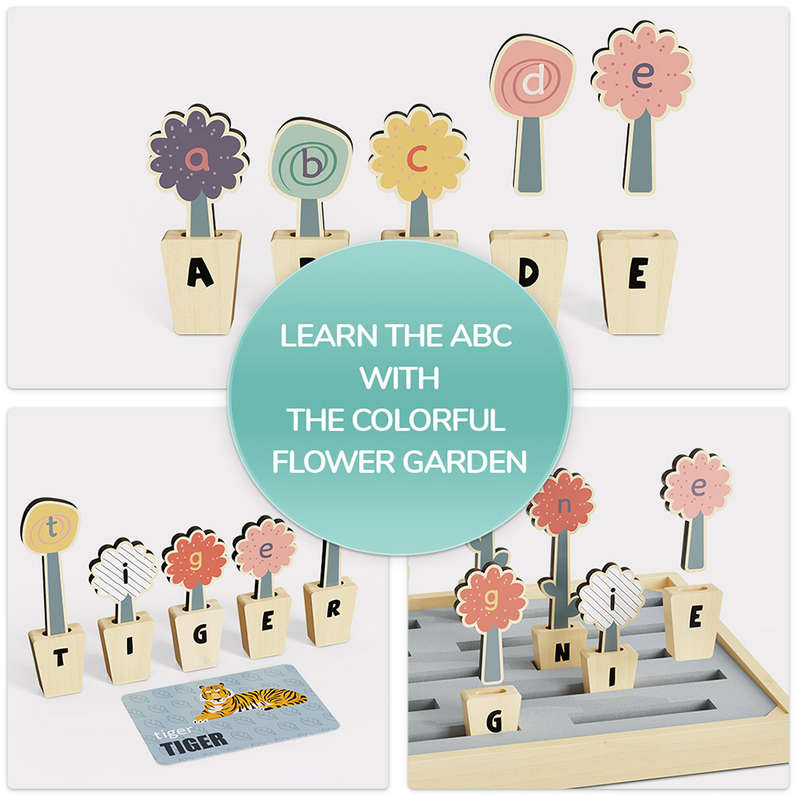 TopBright - ABC Flowers Spelling & Vocabulary Game with Activity Cards