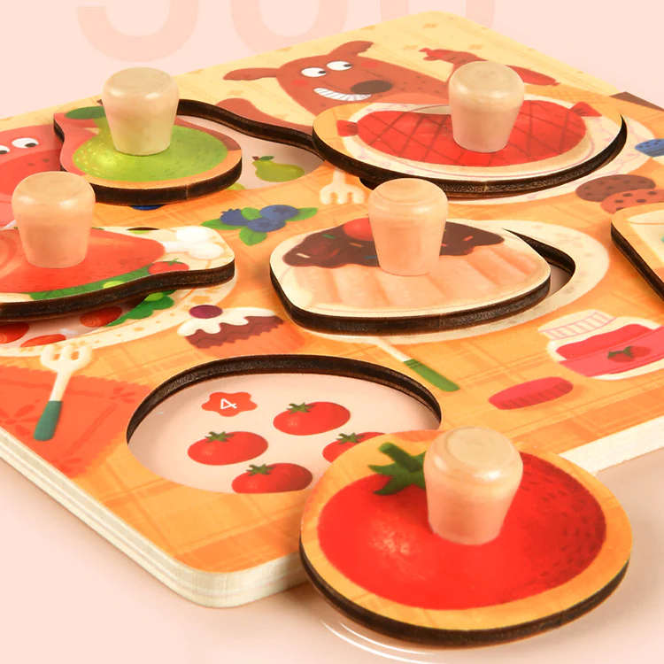 Mideer - Wooden Peg Puzzle - Dinner Time