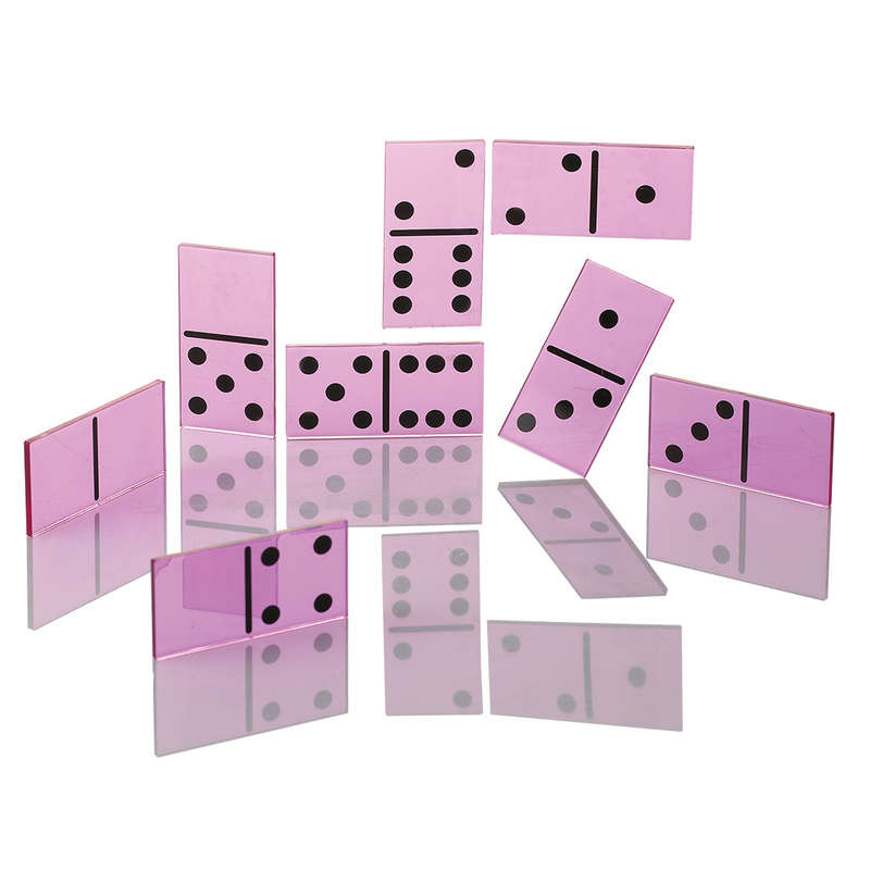 EDX Education - Dominoes Double-Six - Plastic Transparent Single Set - 28pcs