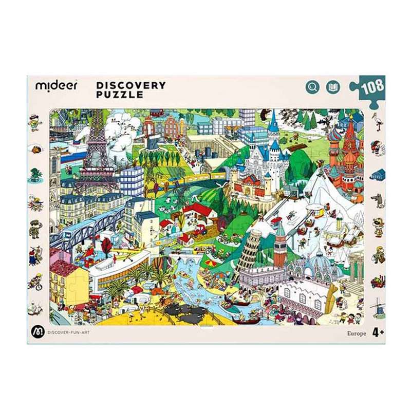 Mideer - Big World Small World Paris-Themed Discovery Puzzle: 108 Pieces