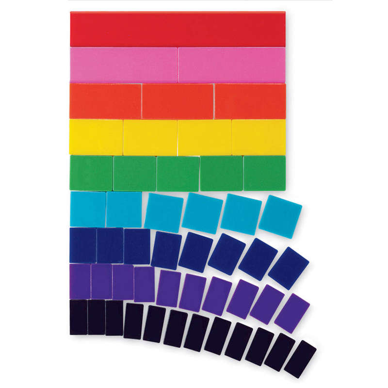 EDX Education - Fraction Tiles - 1 to 12th - Mini Unprinted - 51pcs