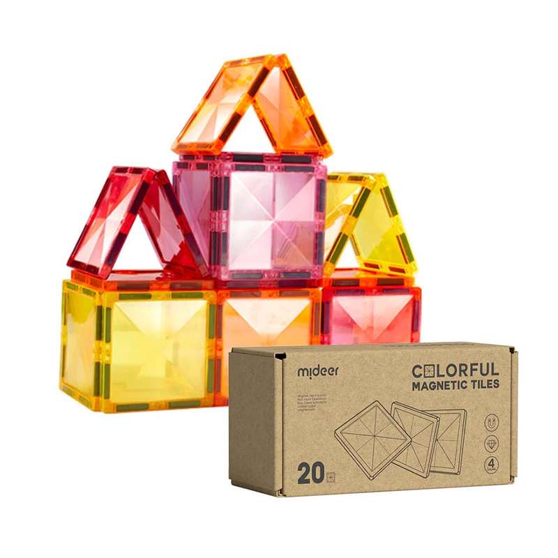 Mideer - Colourful Magnetic Tiles Warm Colour - 20pcs
