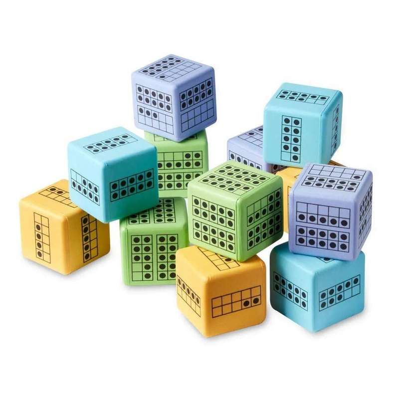 Greenbean Mathematics - Ten Frames Dice (Set of 12)