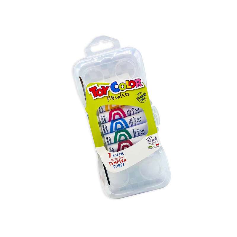 Toy Color - Box Of 7 Superwashable Extrafine Tempera Tubes - 12 ml