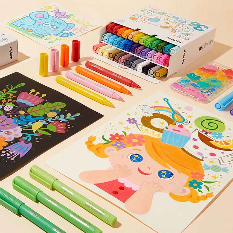 Mideer - Acrylic Markers Ultra - Round Nib - 12 Colours