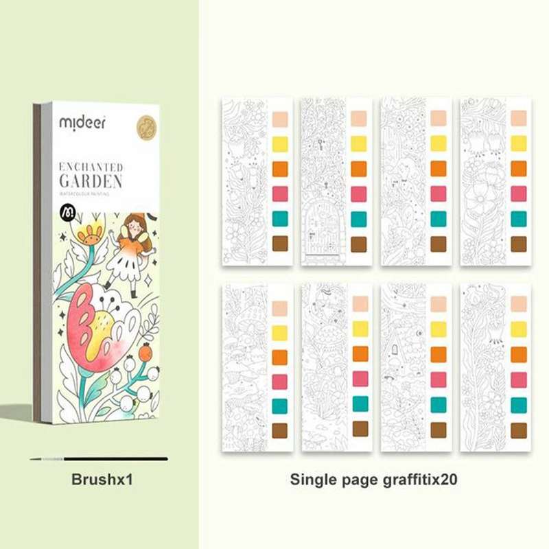 Mideer - Watercolour Painting Set - Travel Size - Enchanted Garden