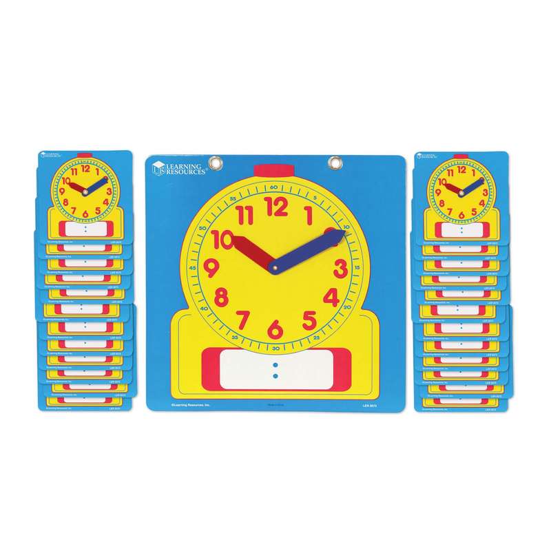 Learning Resources - Write & Wipe Clocks - Classroom Set of 25