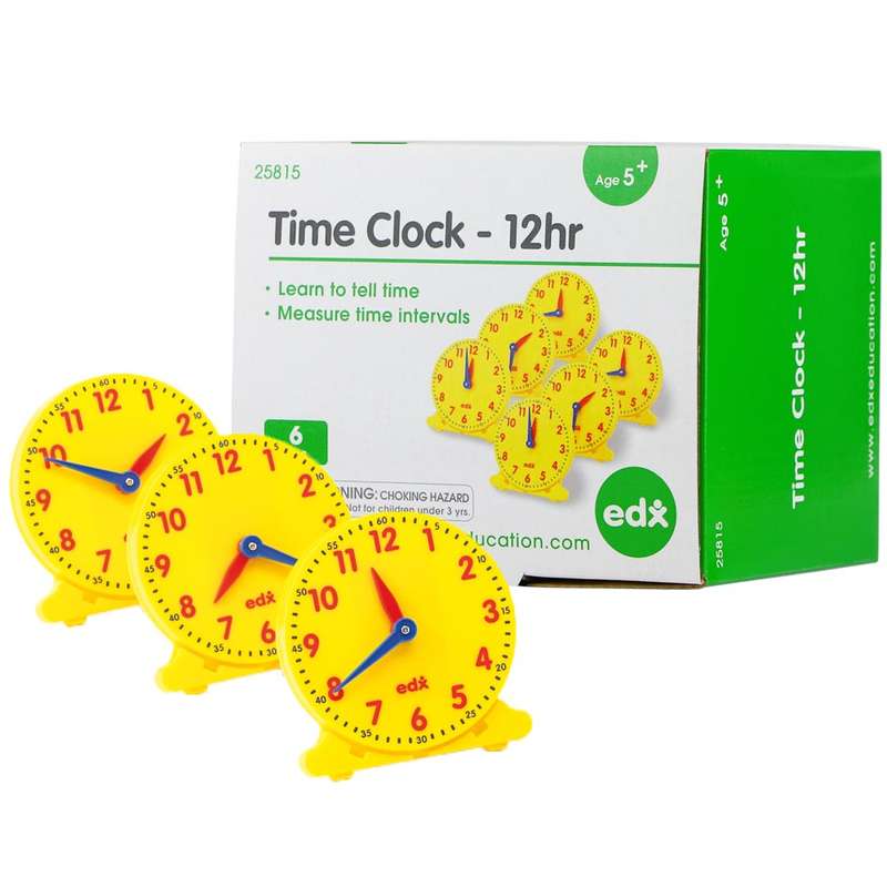 EDX Education - Clock - Geared - 12Hr Student - 10cm - 6pcs