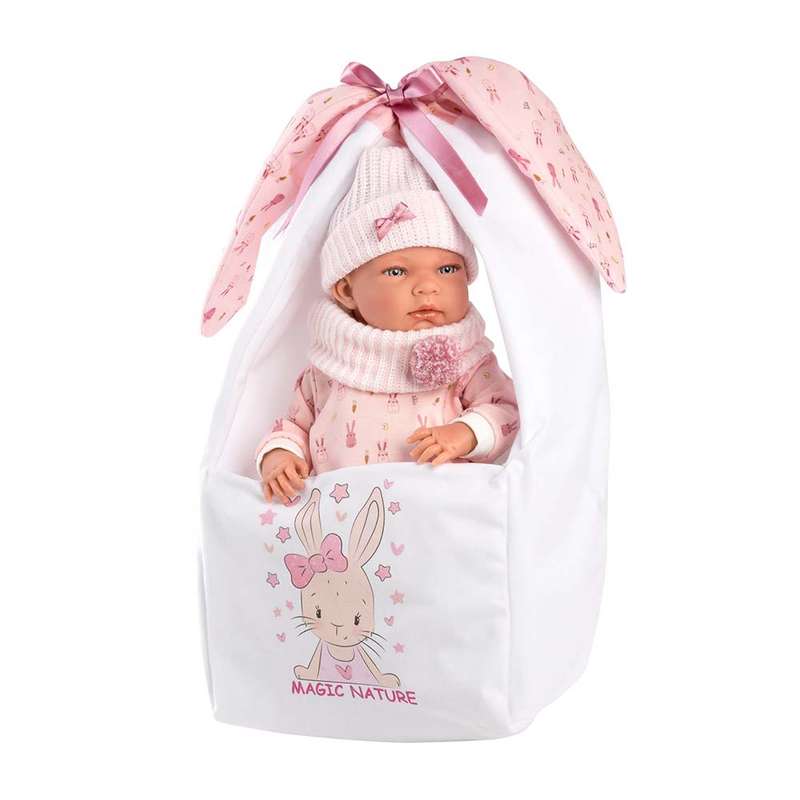 Llorens - Baby Girl Doll with Clothing & Accessories: Nica with Newborn Baby Carrier - 40cm
