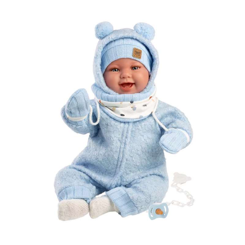 Llorens - Baby Boy Doll with Laughing Mechanism, Clothing & Cushion: Talo - 44cm