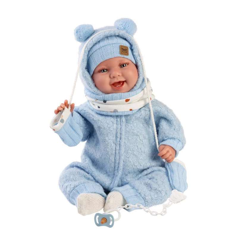 Llorens - Baby Boy Doll with Laughing Mechanism, Clothing & Cushion: Talo - 44cm