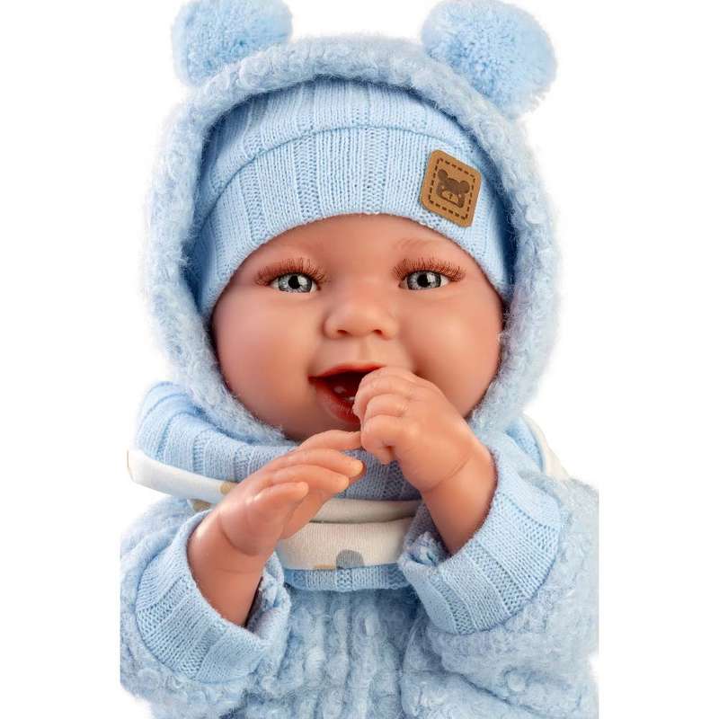 Llorens - Baby Boy Doll with Laughing Mechanism, Clothing & Cushion: Talo - 44cm