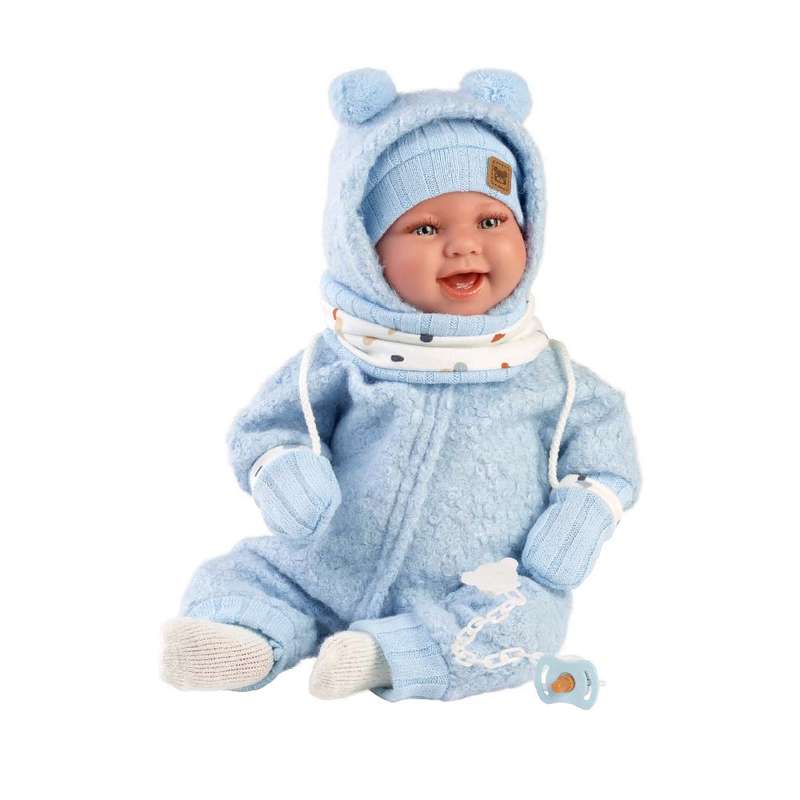 Llorens - Baby Boy Doll with Laughing Mechanism, Clothing & Cushion: Talo - 44cm