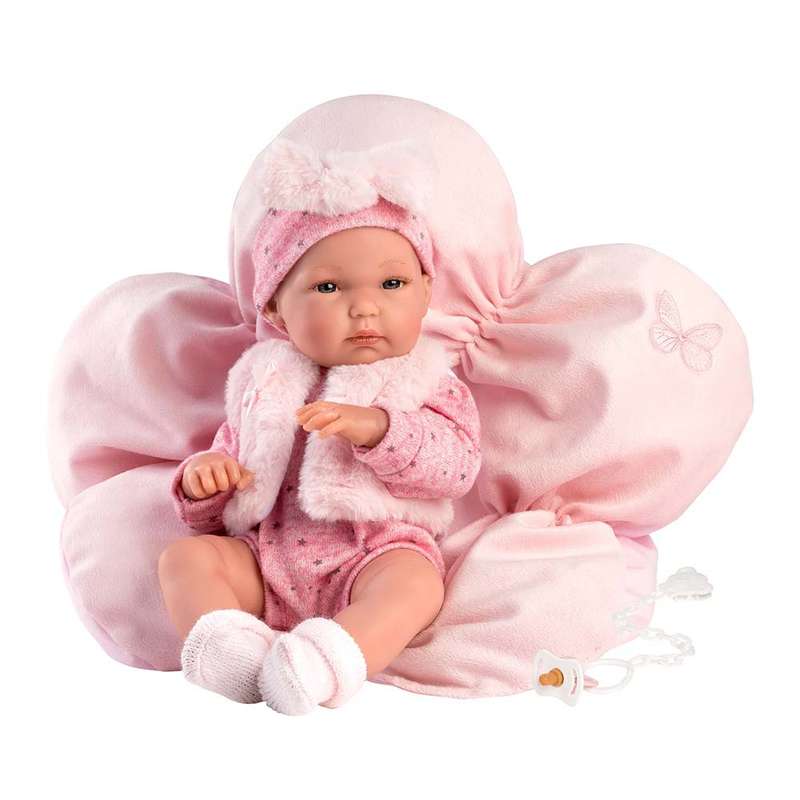 Llorens - Bimbo Doll With With Flower Cushion Clothing & Accessories - 35cm