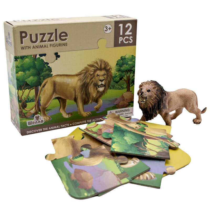 National Geographic - Puzzles with Toy Set - 3 Puzzles and 3 Fig