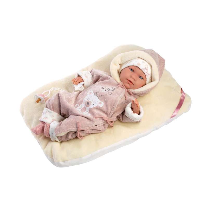 Llorens - Baby Girl Doll with Crying Mechanism, Clothing & Cushion: Lala - 42cm