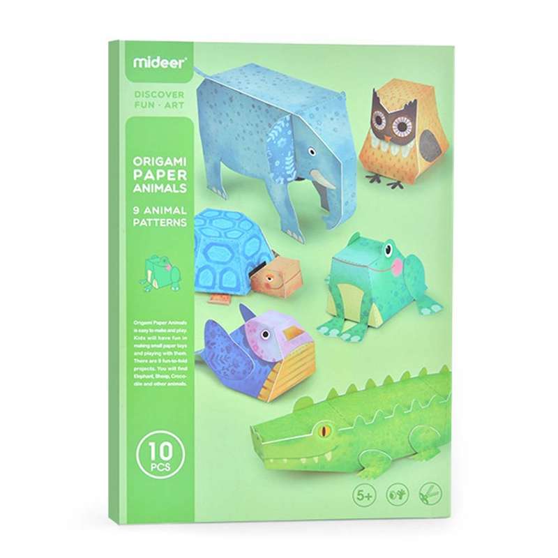 Mideer - 3D Animal Themed Origami Paper Craft Set