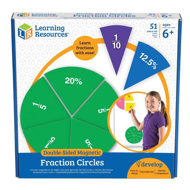 Learning Resources - Magnetic Fraction Circles: Giant Double - Sided Demonstration Set