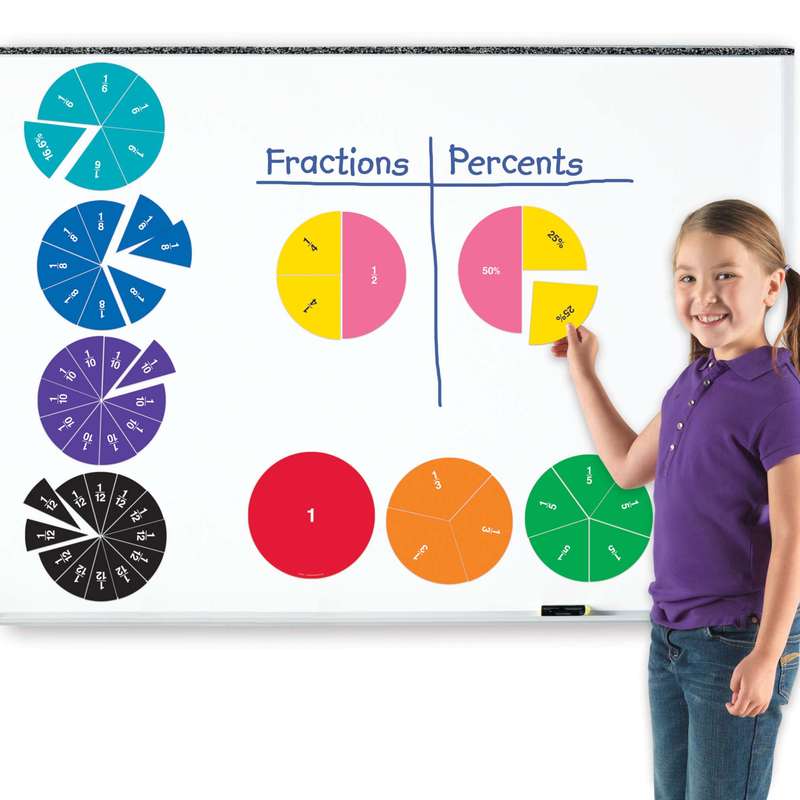 Learning Resources - Magnetic Fraction Circles: Giant Double - Sided Demonstration Set