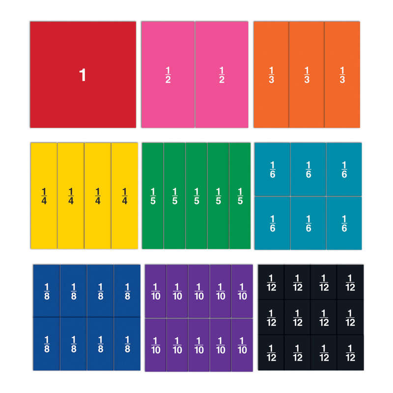 Learning Resources - Magnetic Rainbow Fraction® Squares: Double-Sided Demonstration Set