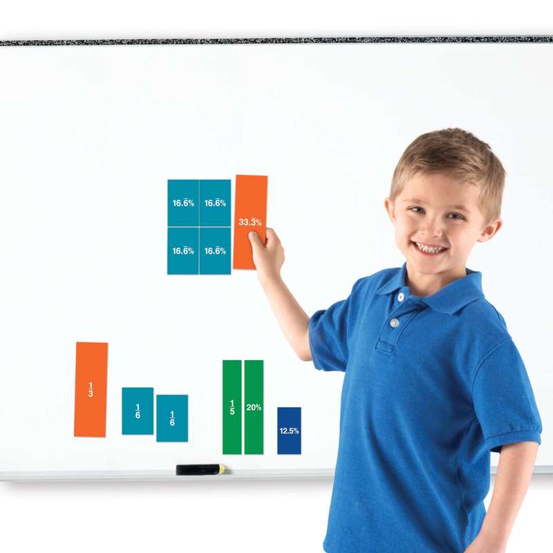 Learning Resources - Magnetic Rainbow Fraction® Squares: Double-Sided Demonstration Set