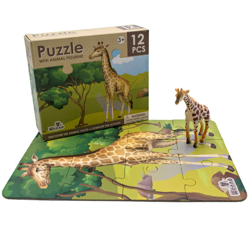 National Geographic - Puzzles with Toy Set - 3 Puzzles and 3 Fig