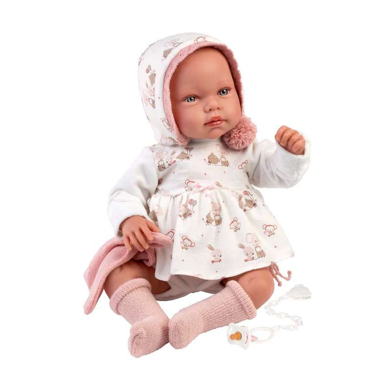 Llorens - Baby Girl Doll with Crying Mechanism, Clothing & Cushion: Tala - 44cm