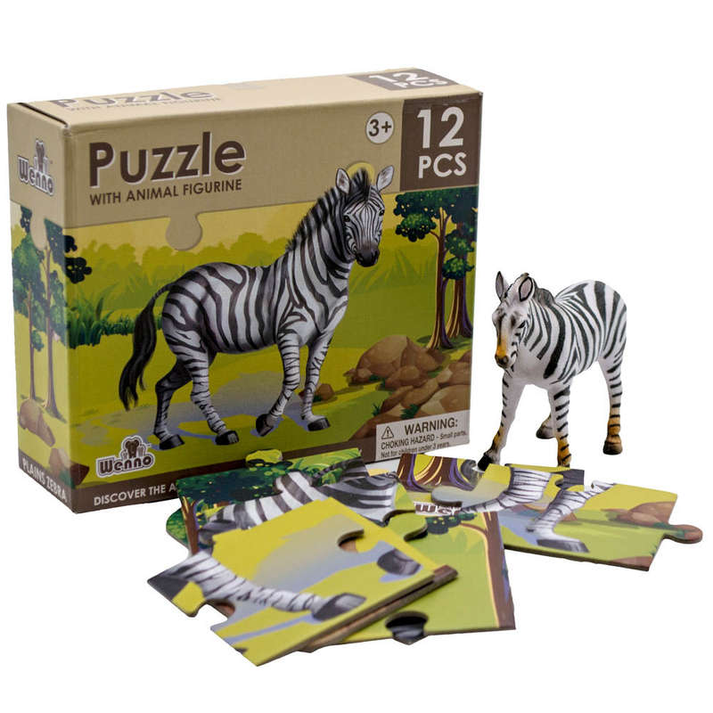 National Geographic - Puzzles with Toy Set - 3 Puzzles and 3 Fig