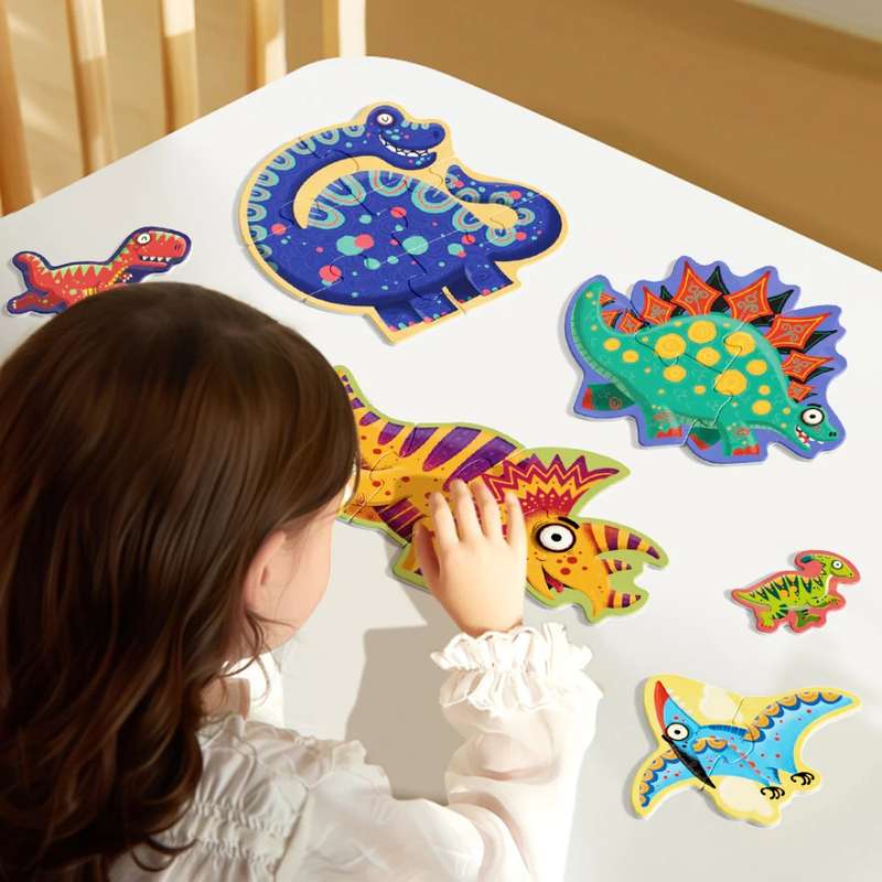 Mideer - My First Artist Puzzle - Cute Dinosaurs - 6 Puzzles - 2-6 Pieces