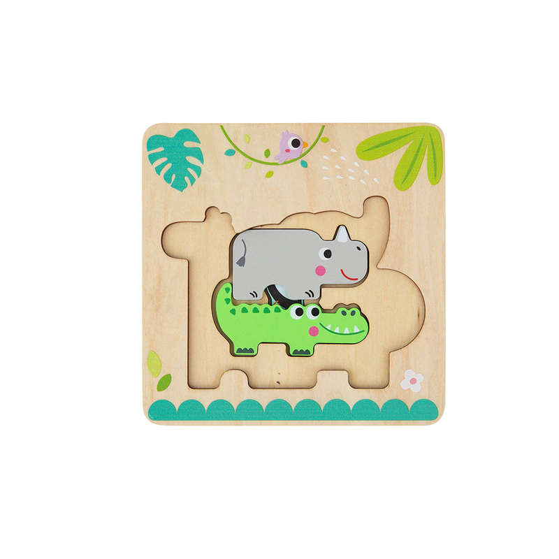 TookyToy - Multi-layered Wooden Puzzle - Animal Adventure