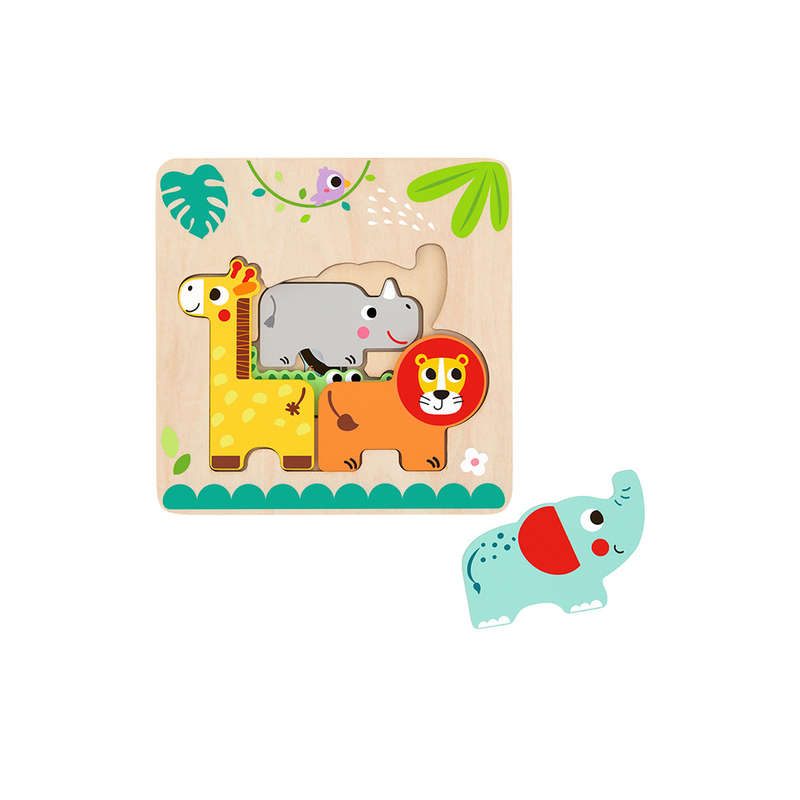 TookyToy - Multi-layered Wooden Puzzle - Animal Adventure