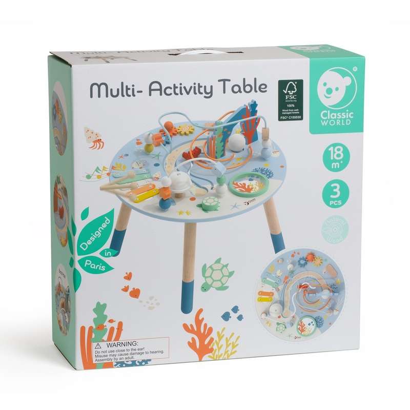 Classic World - Wooden Multi-Activity Table - Ocean-themed