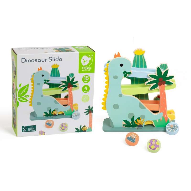 Classic World - Dinosaur Slide - Wooden Activity Toy