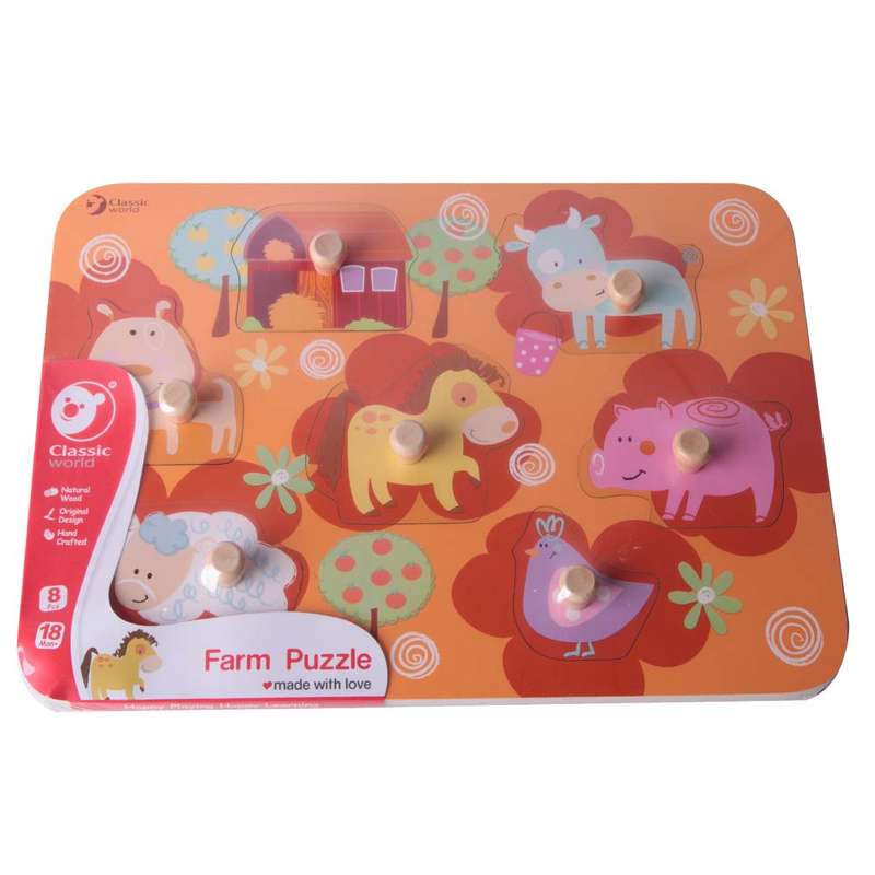 Classic World - Peg Puzzle - Farm - 7pcs