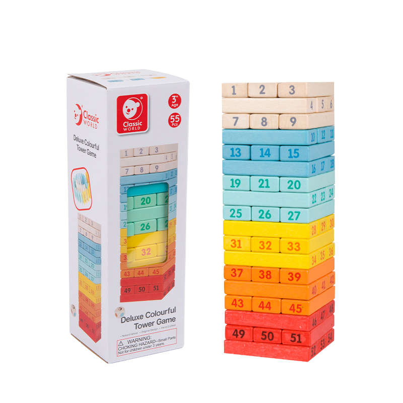 Classic World - Deluxe Colourful Stacking Game - 55pcs