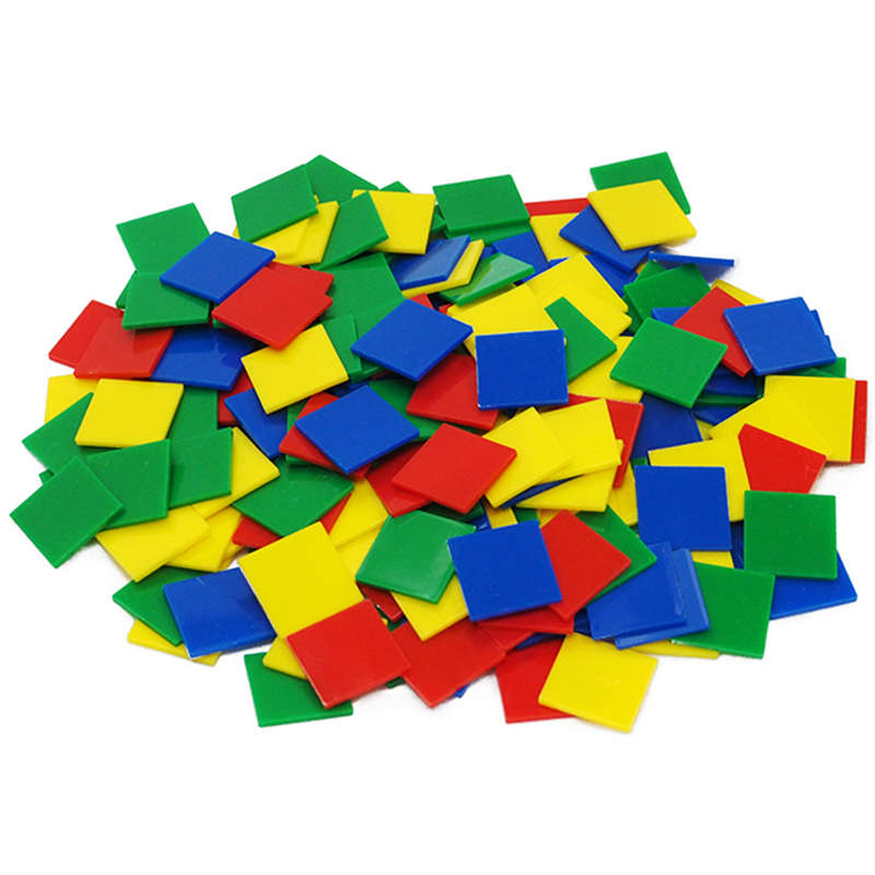 EDX Education - Colour Tiles - Plastic 4 Colours 25mm - 400pcs - Polybag