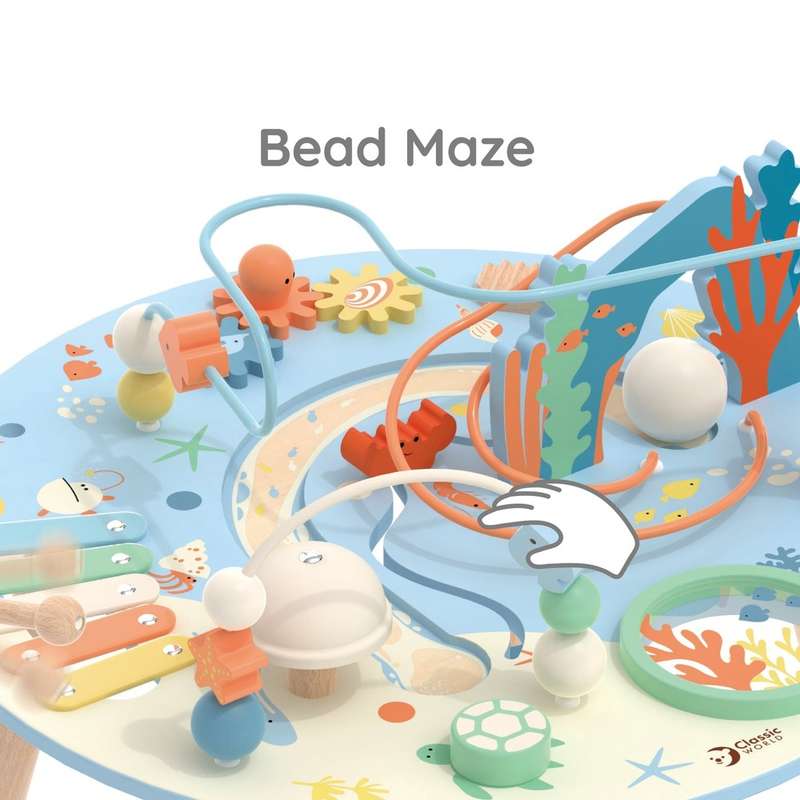 Classic World - Wooden Multi-Activity Table - Ocean-themed