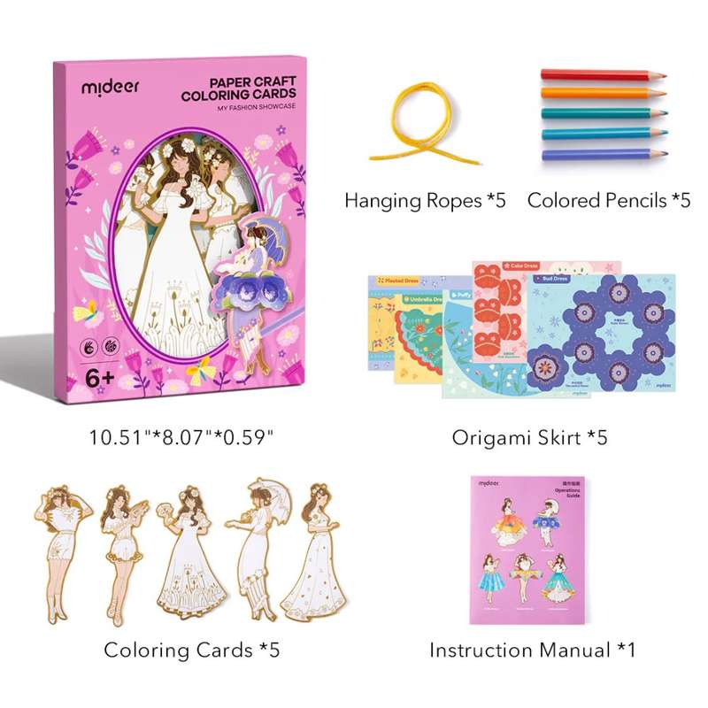 Mideer - Paper Craft Colouring Cards - My Fashion Showcase