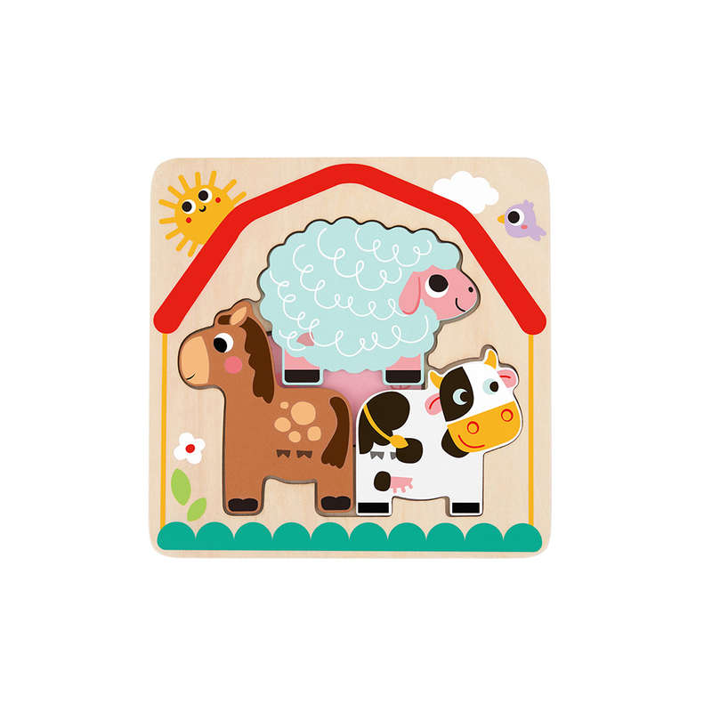 TookyToy - Multi-layered Wooden Puzzle - Farmyard Adventure